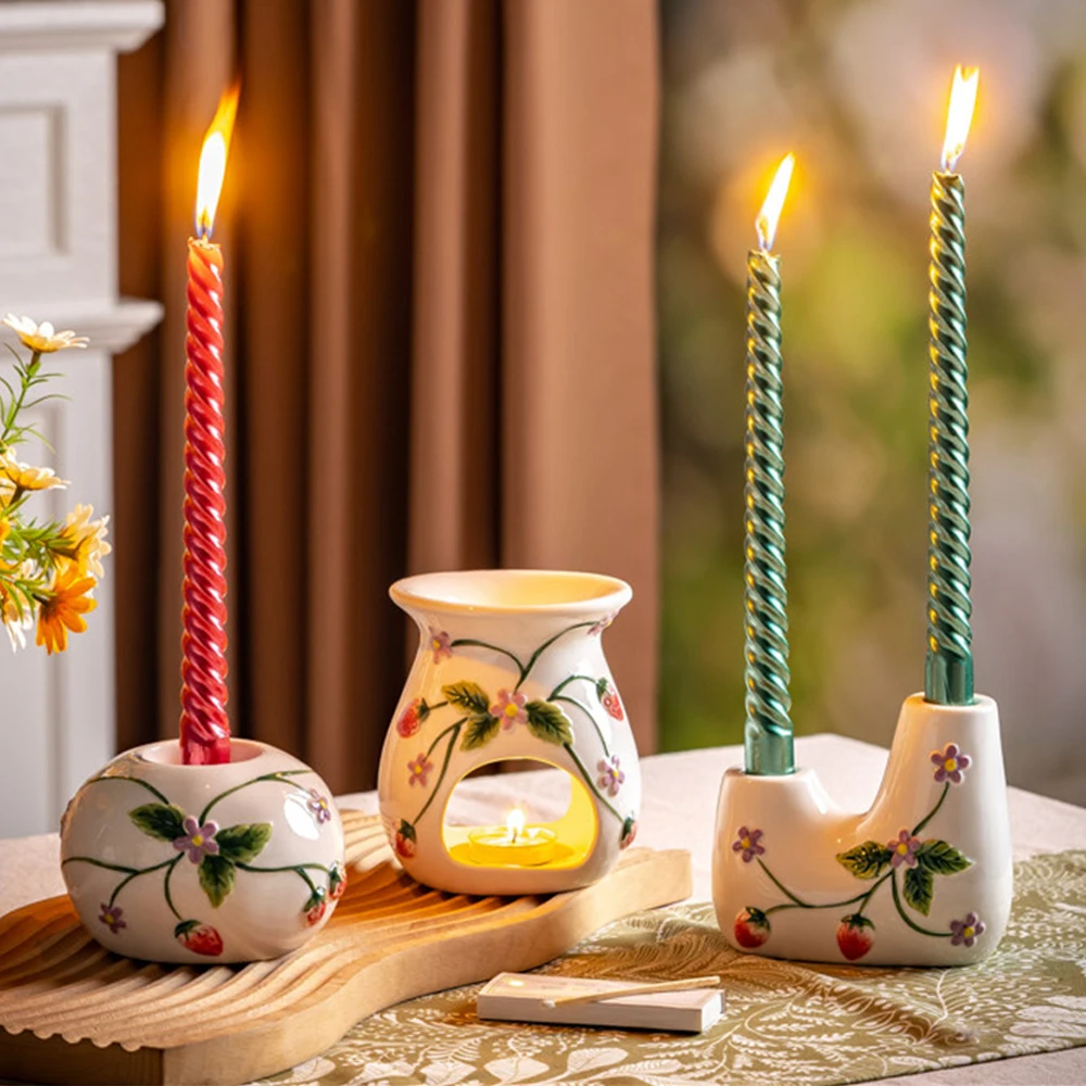 Candle Supplies Europe - Керамический подсвечник с подглазурной росписью для