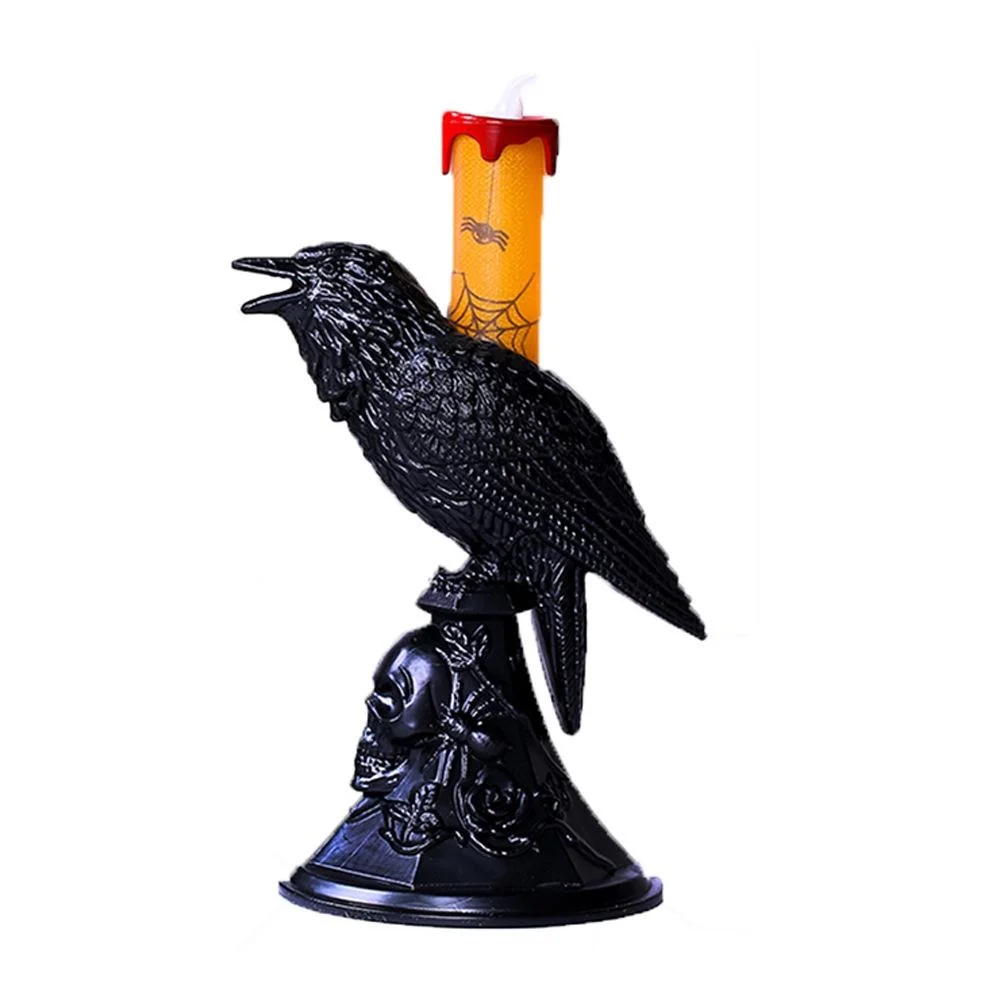 Candle Supplies Europe - Новая статуя черной вороны, светящийся подсвечник,